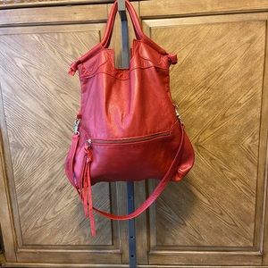 Foley + Corinna Red Leather oversized tote Bag